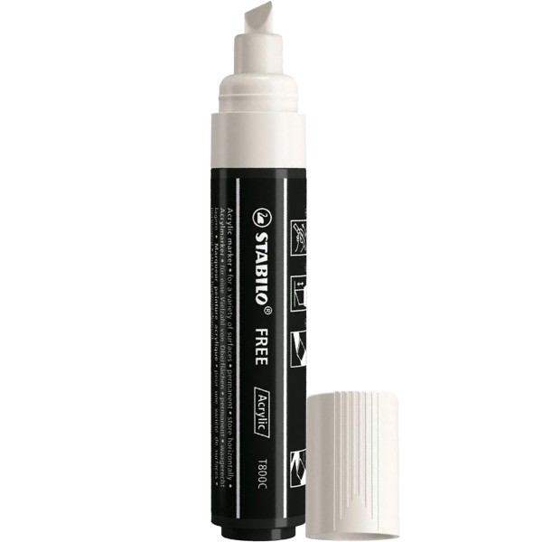 Stabilo "Acrylmarker Free T800C" (4,0-10mm) White