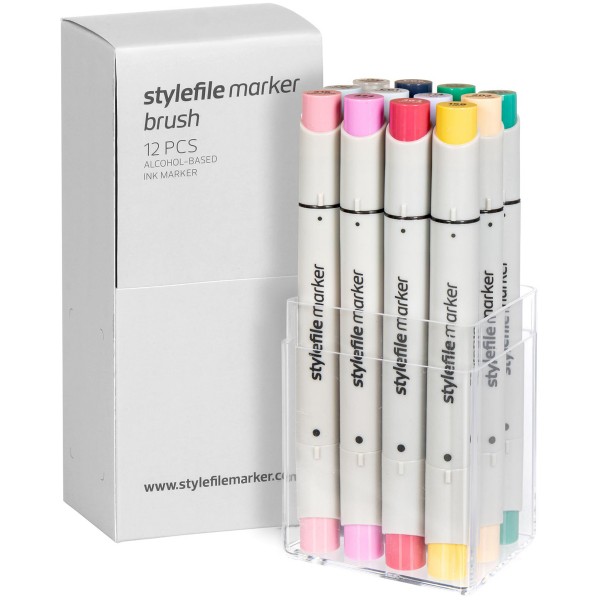 Stylefile Brush Twin Marker "12er Set" Multi 26