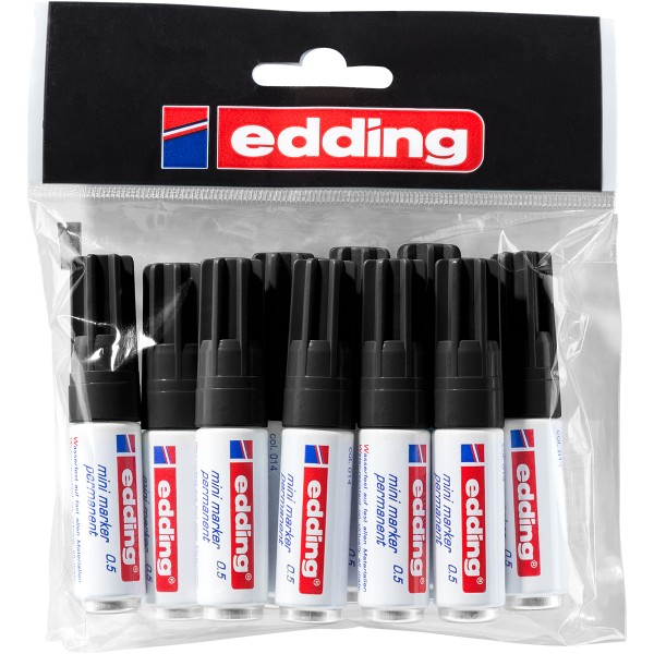 Edding "0,5 Mini Permanent Marker 10er Beutel" Black