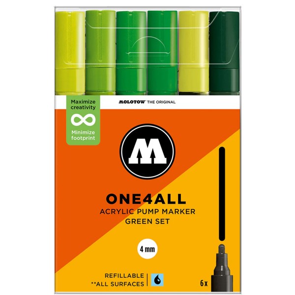 Molotow "227HS" One4all 6er Marker Set (4mm) - Green
