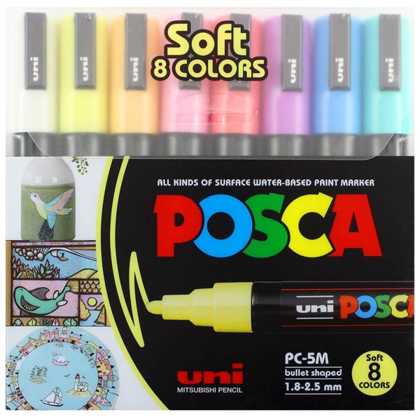 Uni Posca "PC-5M" Marker 8er Set (1,8-2,5mm) - Soft