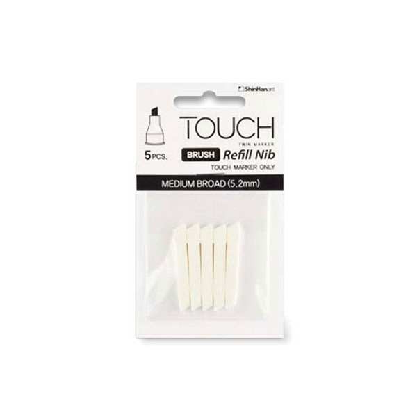 Ersatzfilze "New Touch Twin Brush Marker Broad" (5,2mm) - 5 Stk.
