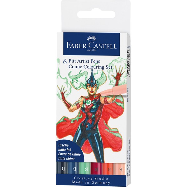 Faber-Castell "Pitt Artist Pen" Comic 6er Colouring Set