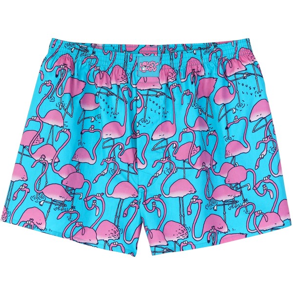 Lousy Livin Boxershorts "Greater Flamingos" Scuba Blue