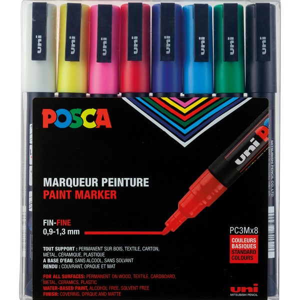 Uni Posca "PC-3M" Marker 8er Set - Main (0,9-1,3mm)