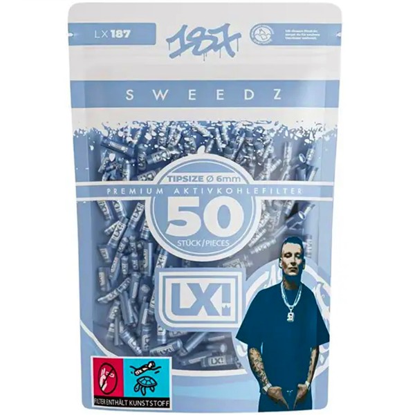 187 Sweedz "Aktivkohlefilter" LX! 50 Stück (6mm)