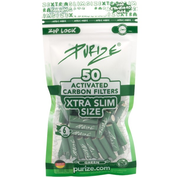 Purize Aktivkohlefilter "XTRA Slim Size 50er Pack" - Green
