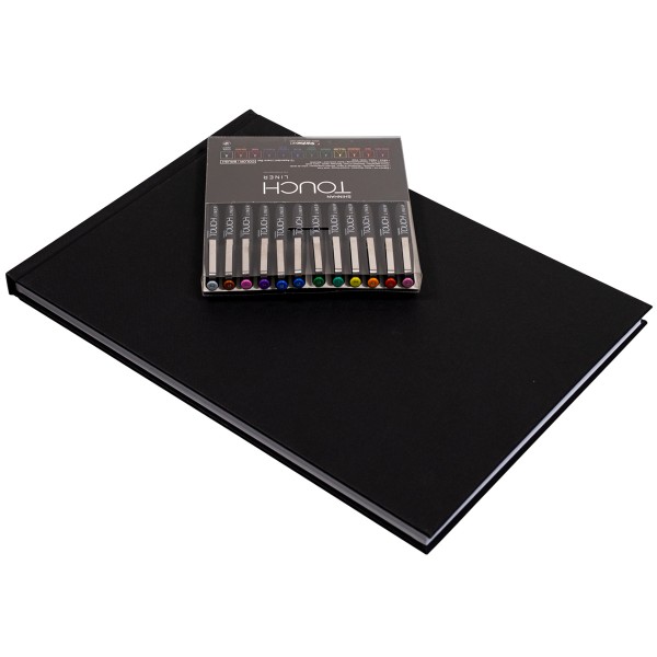 Touch "Brush Liner 12er Color Set inkl. A4 Blackbook"