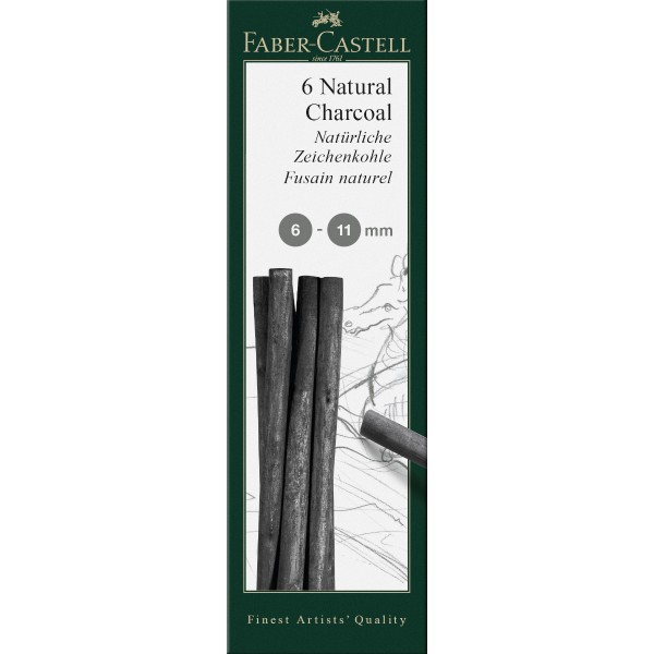 Faber-Castell "Pitt Natural Charcoal" Zeichenkohle 6er Set (6-11mm)