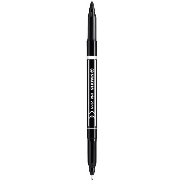 Stabilo "Filzstift Trio 2in1" (0,5mm+2mm) Black