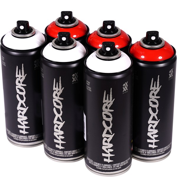 MTN Hardcore 2 "Sixpack - White + Light Red RV-3020" (6x400ml)