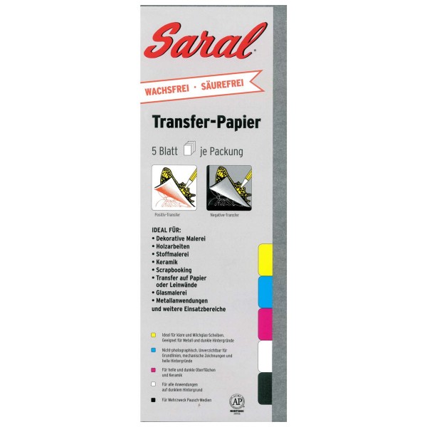 Saral "Transferpapier" Einzelbogen 5er Set (22x28,2cm) Weiß