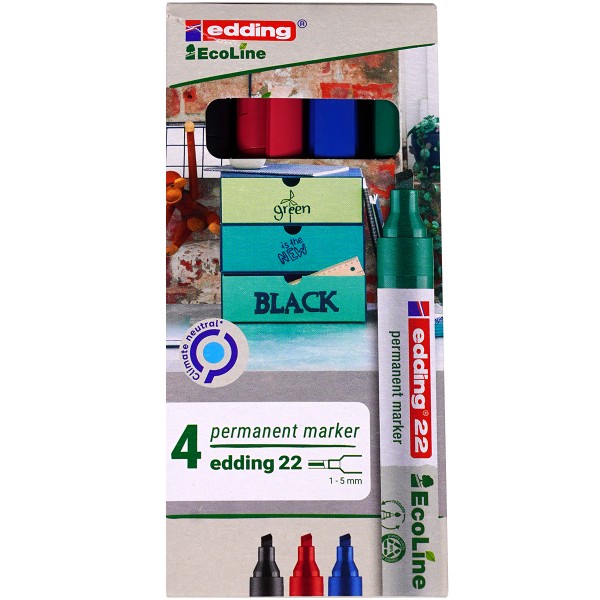 Edding "22" EcoLine Permanentmarker 4er Set (1-5mm)