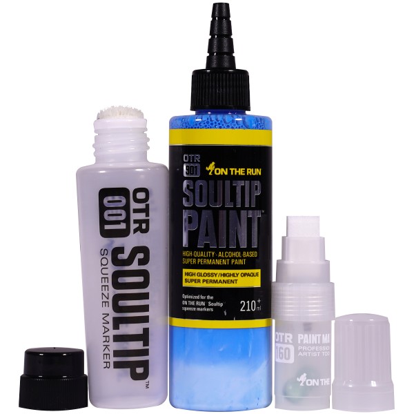 OTR.901 "Soultip Paint (210ml)" + Empty Marker 3er Set 2 - Blue Pastel