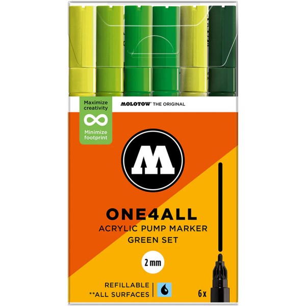 Molotow "127HS" One4all 6er Marker Set (2mm) - Green