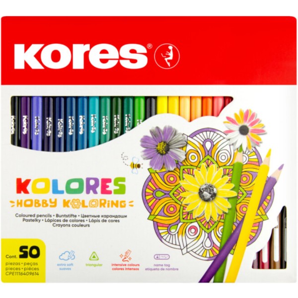Kores "Kolores Hobby Koloring" 50er Dreikant-Buntstifte Set