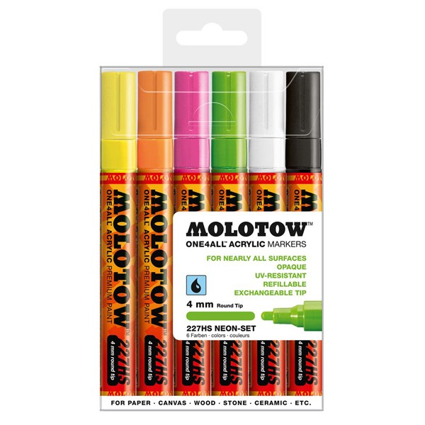 Molotow "227HS" One4all 6er Marker Set (4mm) - Neon