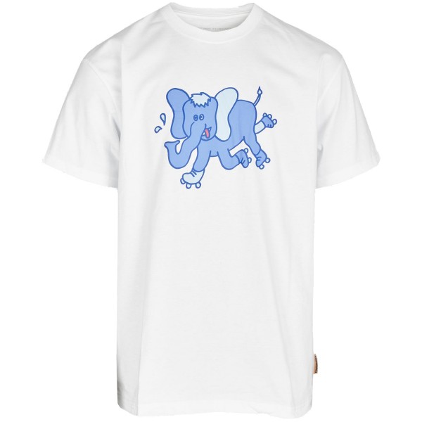 Cleptomanicx Boxy T-Shirt "Happy Elefant" White