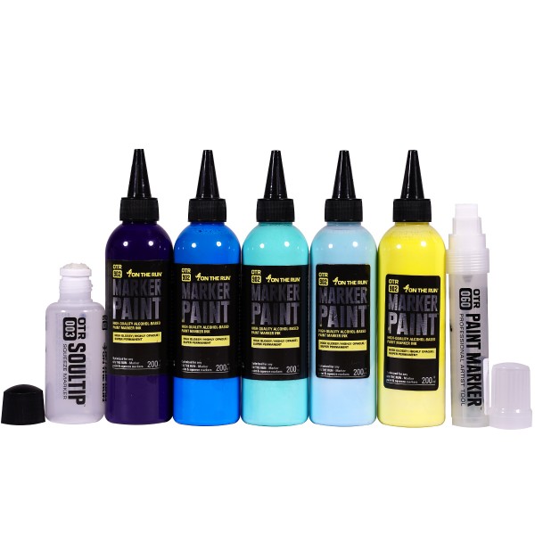 OTR.902 "Marker Paint (200ml) + Empty Marker 5+2 Set" (7 Teile)