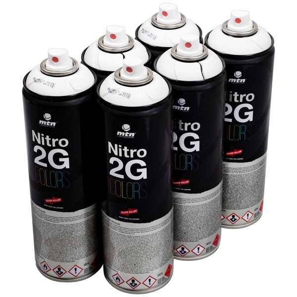 MTN "Nitro 2G One Color Sixpack - White R-9010" (6x500ml)