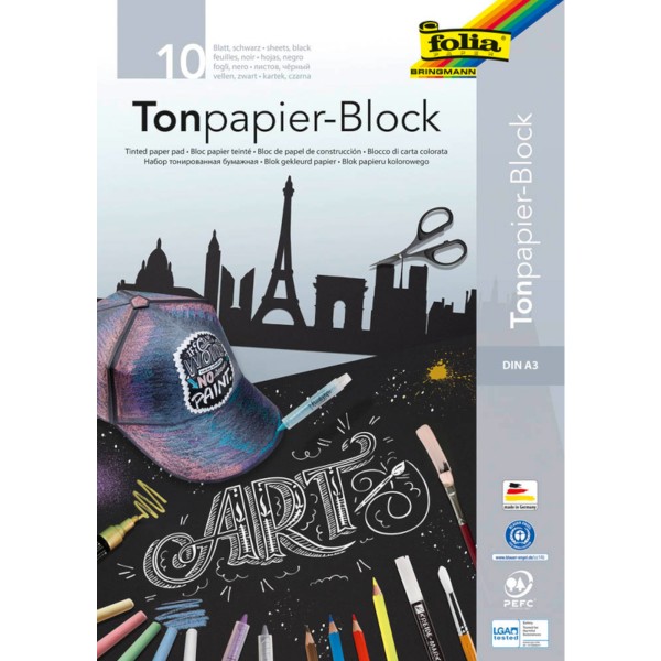 Folia "Tonpapierblock" A3 (10 Blatt)