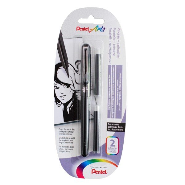 Pentel "XGFKP/FP10" Arts Pocket Brush Blister inkl. 2 Patronen