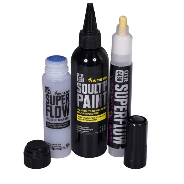 OTR.901 "Soultip Paint Mini" (120ml) Superflow Refill Set Black (3 Teile)