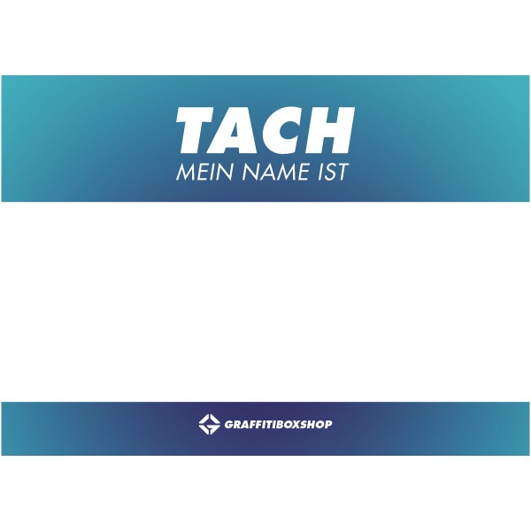 Super Deal "Tach, Mein Name Ist" Sticker (10x15cm) Blue