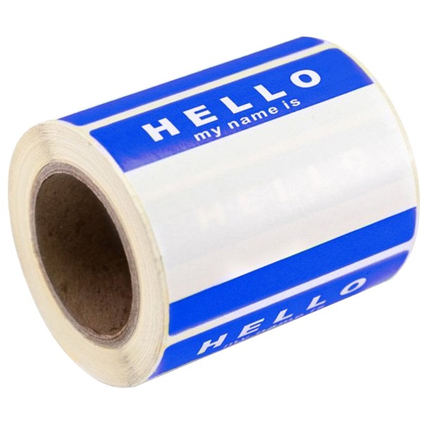 Tagsticker "Hello My Name Is" Blue 250 Stk.- 6x8cm