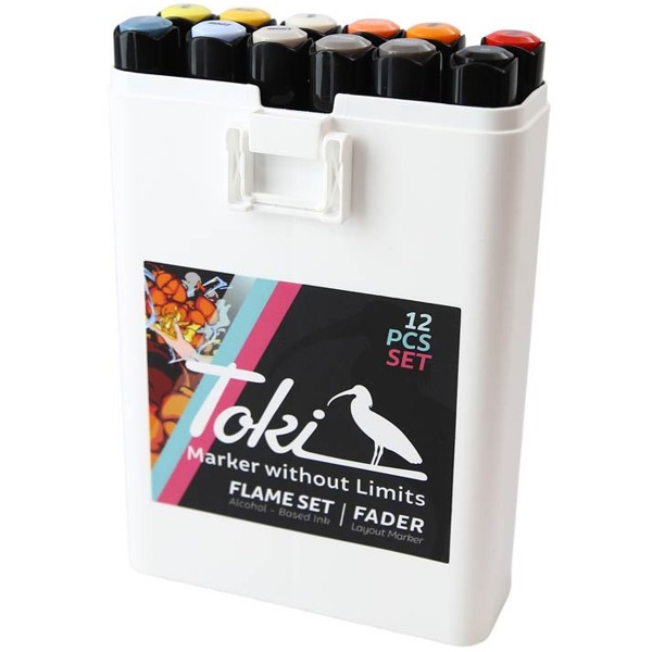 Toki "Fader" Layout Marker 12er Set Flame