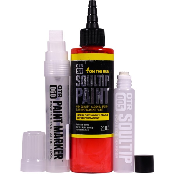 OTR.901 "Soultip Paint (210ml)" + Empty Marker 3er Set - Blazing Red