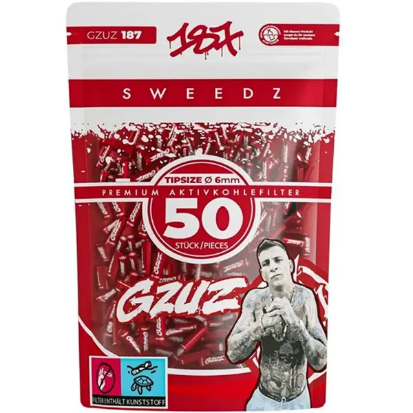 187 Sweedz "Aktivkohlefilter" Gzuz 50 Stück (6mm)