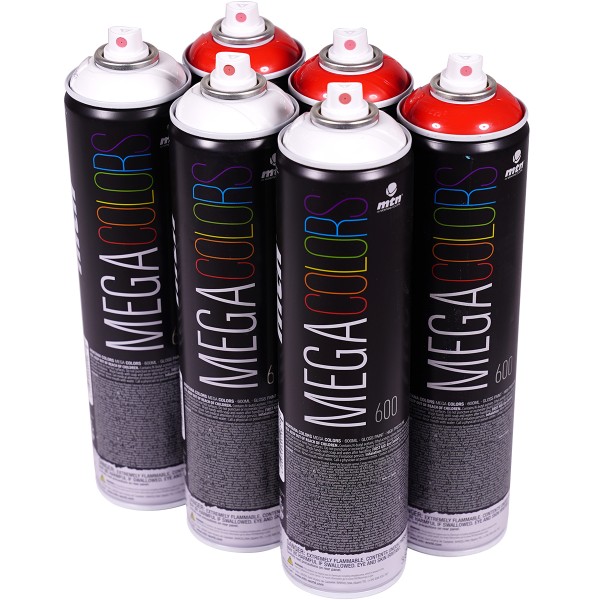 MTN "Mega Colors - Sixpack - White + Red R-3020" (6x600ml)