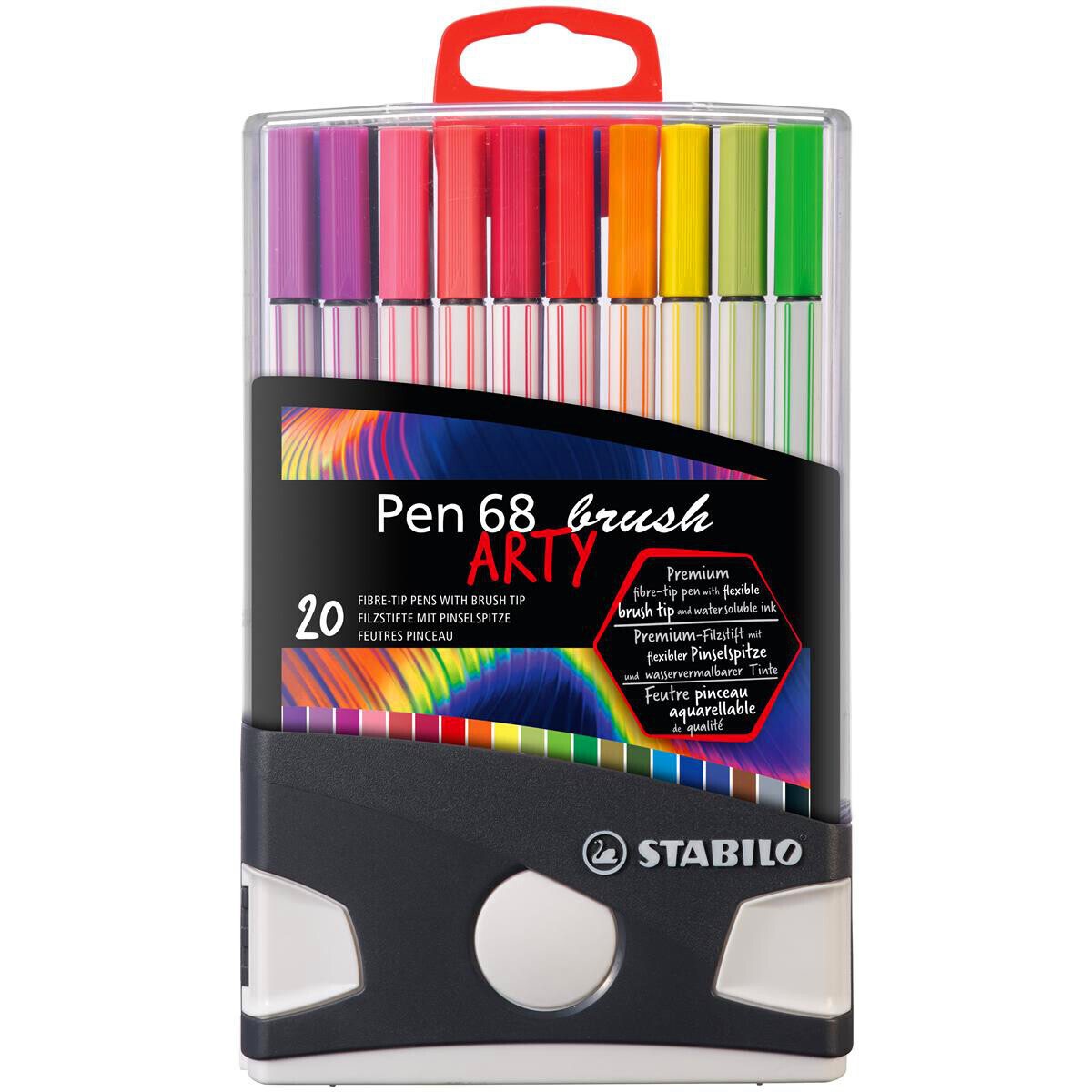 STABILO Pen 68 brush Premium-Filzstift mit Pinselspitze ARTY 12er Pack -  Confetti Campus