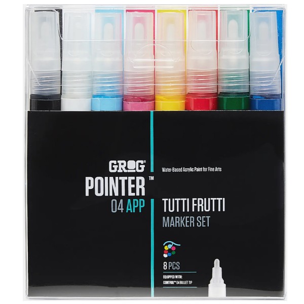 Grog "Pointer 04 APP" Tutti Frutti 8er Marker Set (4mm)
