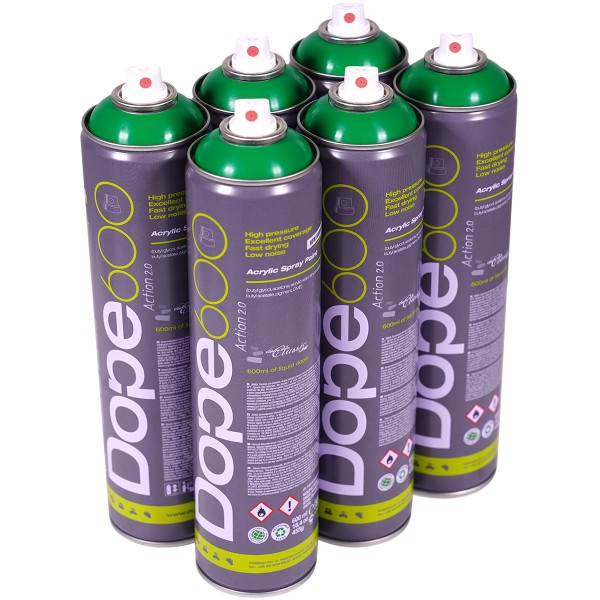 Dope "Action Paint 2.0 One Color Sixpack Grass Green" Silver Killer (6x600ml)