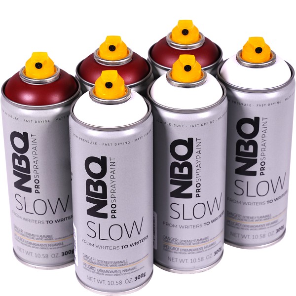 NBQ "New Slow" Sixpack White + N18 Scab Red (6x400ml)