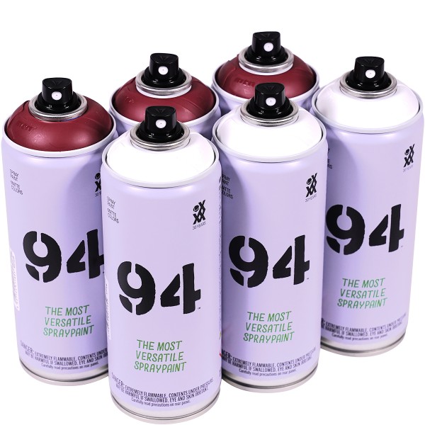 MTN 94 "Sixpack - White + Bordeaux Red RV-3004" (6x400ml)