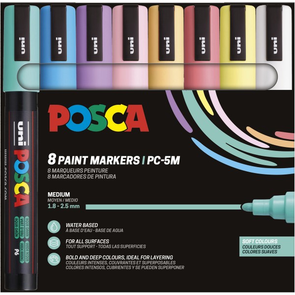 Uni Posca "PC-5M" Marker 8er Set (1,8-2,5mm) - Soft