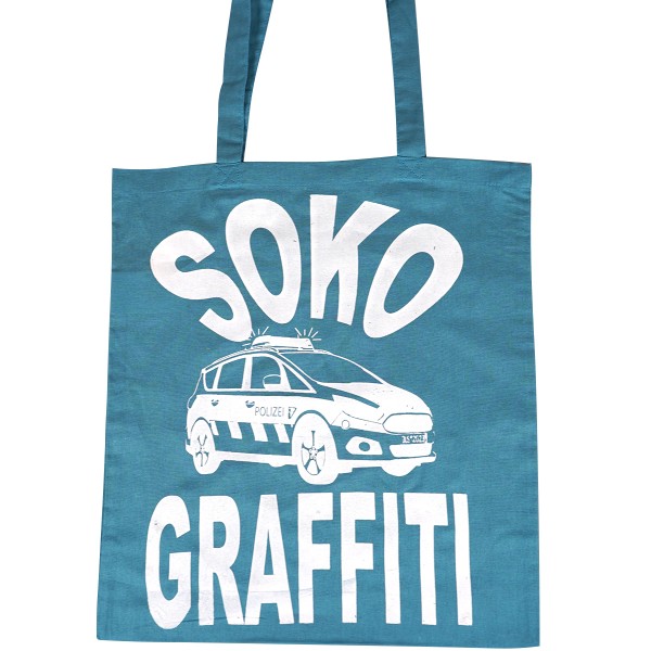 Graffiti DUS "Jutebeutel SOKO Graffiti" - Light Blue/White