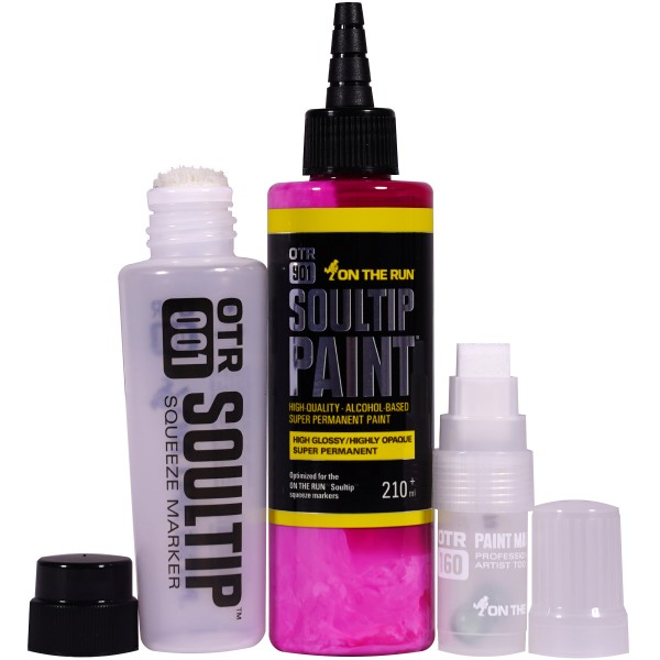 OTR.901 "Soultip Paint (210ml)" + Empty Marker 3er Set 2 - Hot Pink