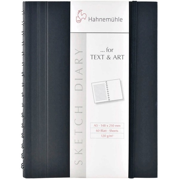 Hahnemühle "Sketch Diary Black" A5 Hochformat 120g/m²