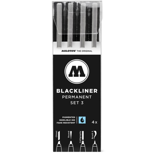 Molotow "Blackliner" Permanent 4er Fineliner Set 3