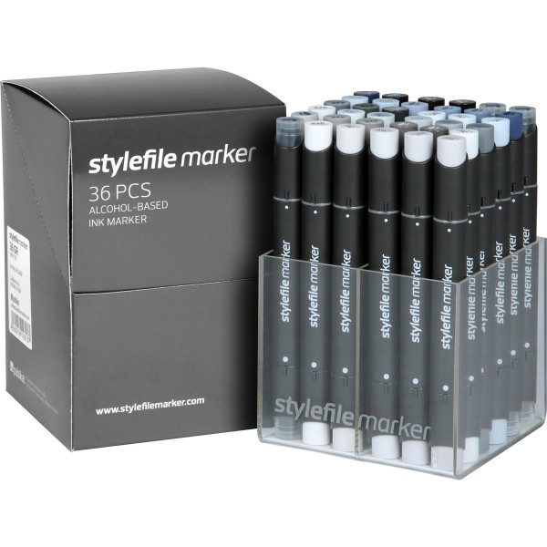 Stylefile Twin Marker "36er Set" Grey