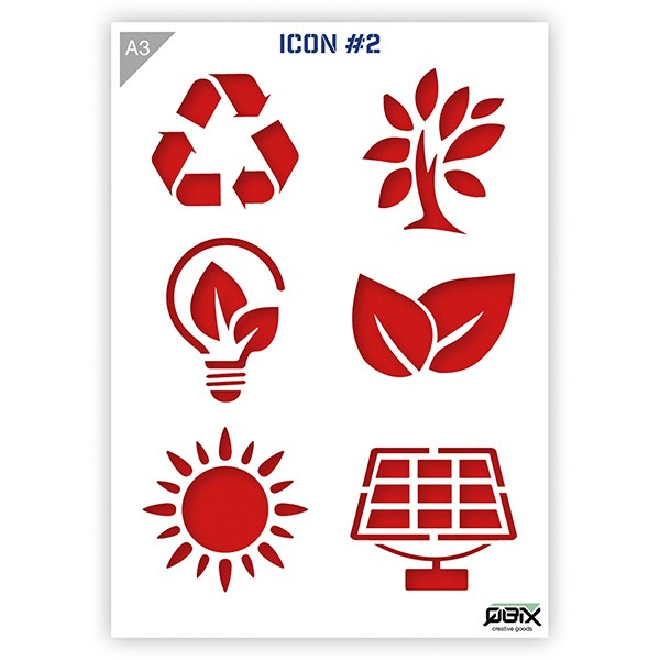 Plastikschablone "Icon #2- Eco" A3