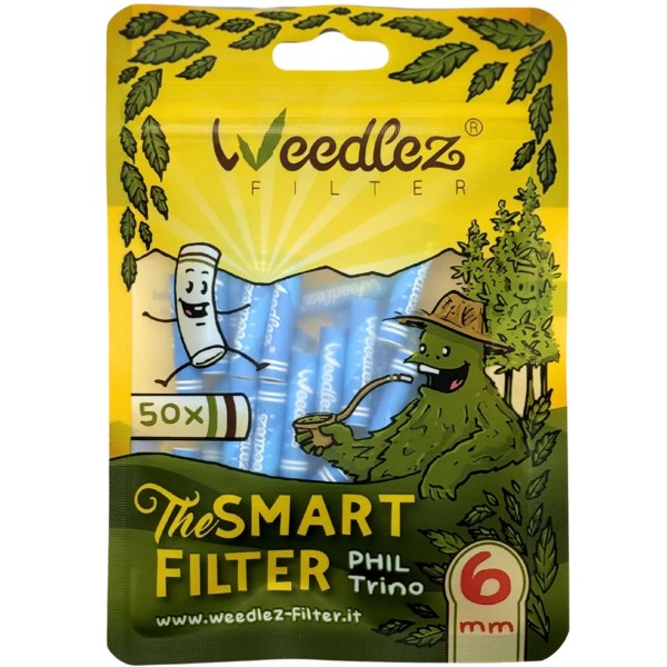 Weedlez Aktivkohlefilter "Phil Trino 50er Pack" - Blau (6mm)