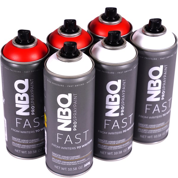 NBQ "New Fast" Sixpack White + N152 Pure Red (6x400ml)