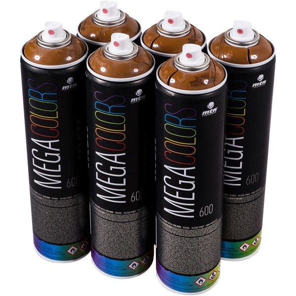 MTN "Mega Colors - One Color Sixpack - Toasted Brown R-8002" (6x600ml)