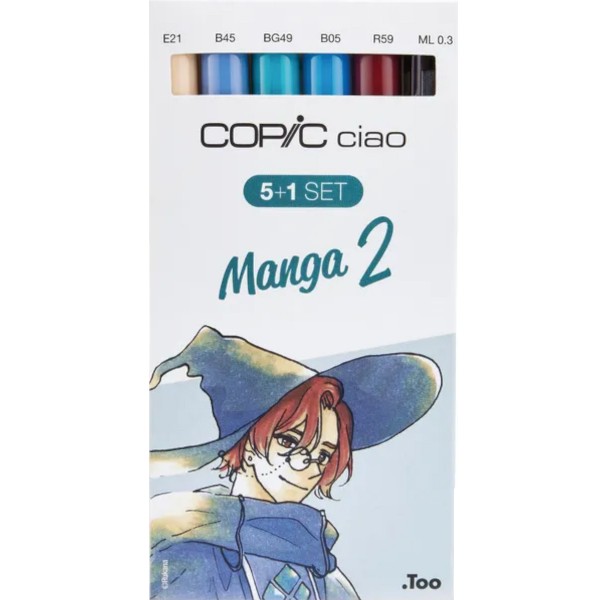 Copic "Ciao 5+1 Manga 6er Set #2" Layoutmarker (1,0mm + 6,0mm)