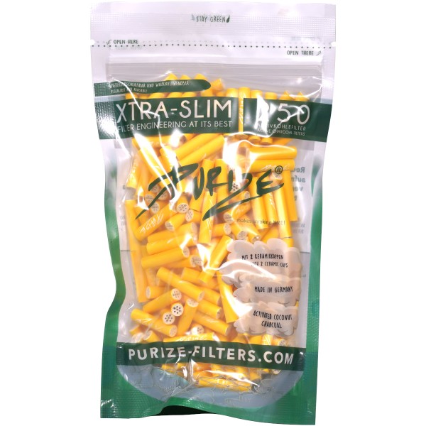 Purize Aktivkohlefilter "XTRA Slim Size 250er Pack" Yellow (5,9mm)